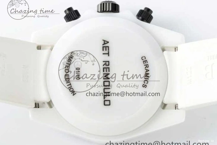 1223 FashionForward Daytona White Ceramic 5GF Best Edition White Black Dial on White Rubber Strap A 2329